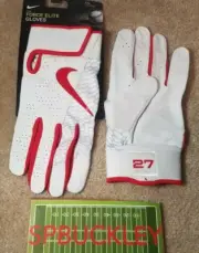 NIKE FORCE ELITE MLB ANAHEIM ANGELS #27 MIKE TROUT PRO ISSUE BATTING GLOVES WHT