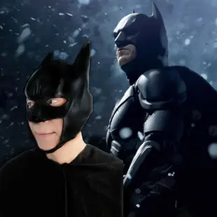 漫威cos蝙蝠俠頭套乳膠黑色蝙蝠俠面具電影周邊黑暗騎士面具