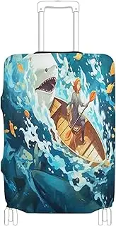[Joisal] Sharks Canoe Luggage Covers for Suitcase 28 Inch Suitcase Protector Cover Tsa Approved Anti-scratch Luggage Accessories for Travel, Sharks Canoe, L 26-28 in