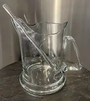 Clear Glass Martini Pitcher Knobler Romania With glass stirrer Mid Century EUC