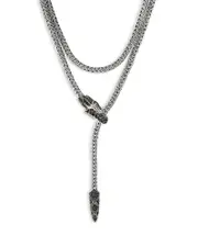 John Hardy Sterling Silver & 14K Gold Naga Mixed Stone Lariat Necklace, 36