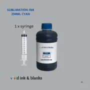 Sublimation ink for all Epson eco-tanks & deskt printers, Cyan 250ml