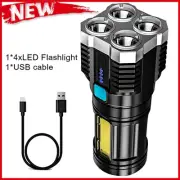 Rechargeable Torch Flashlight Super Zoom LED Bright Light Portable Waterproof