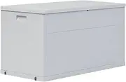 'vidaXL Plastic Garden Storage Box - Light Grey, Weather-Resistant, Lockable, Indoor/Outdoor Use, 420 L Capacity, Easy Assembly