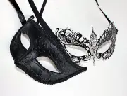 Black Laser cut Venetian Pheonix Mask Masquerade wedding Prom party female+male