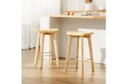 Artiss 2x Bar Stools Bamboo Rattan Stool Counter Chair Kitchen Barstools