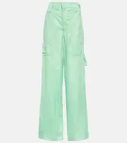 [Stella McCartney] Stella McCartney High-rise wide-leg pants AU 2 green
