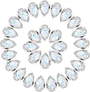 uxcell 36 Pcs 3D Teardrop Rhinestones Diamond Nail Charm Crystal Pointback K9 Glass Rhinestones Crystal Gems for Jewelry Making, Craft, 8x12mm, Transparent