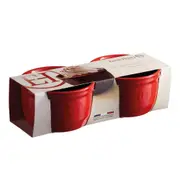 2pc Emile Henry 10cm Ceramic Ramekin Dessert/Brulee Baking Set Dish Burgundy