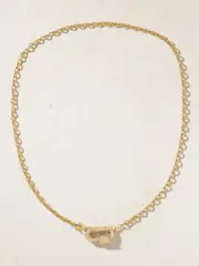 [Marla Aaron] Marla Aaron - Allstone Chubby Babylock + Pulley Chain 14-karat Gold Diamond Necklace - One size One size Gold