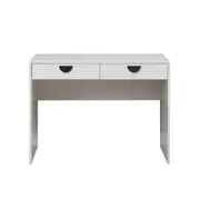 European Cabinetry White Slim Half Moon Black Handles Odessa Desk