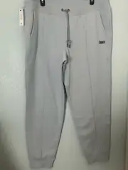 DKNY Pants Womens XL Light Blue Fleece Tapered Performance Jogger