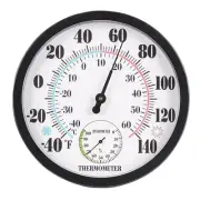 Modern White Outdoor Thermometer 10 Inch with Clear and Easy to read Dial
