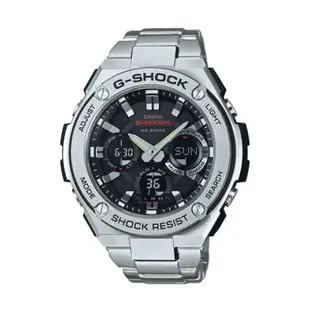 【CASIO G-SHOCK】G-STEEL高科技分層防護構造太陽能運動腕錶-黑銀 GST-S110D-1A