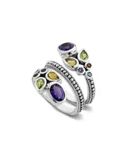 Samuel B Silver 2.68 ct. tw. Gemstone Bypass Ring
