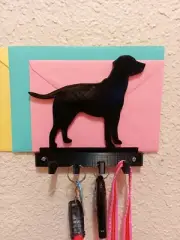 Labrador Retriever Key/ Mail / Leash Holder with 4 hooks. Screws incl. Free Ship