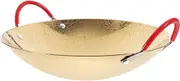 KICHOUSE Stainless Steel Double Handle Wok Heat Resistant Cooking Pan for Korean Ramen Seafood Stir Fry for Home and Restaurant Use