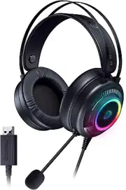 DAREU USB Gaming Headset with Microphone RGB Light Gaming Headset 7.1