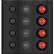 Marine Circuit breaker LED 12v switch panel with 4 switches