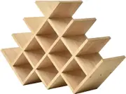 Wooden 13 Bottle Wine Rack - 4 Tier Display Shelf - Free Standing & Countertop Storage