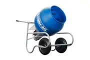 BAUMR-AG 100L Cement Concrete Mixer, Easy Clean, Ultra-Light, Rust-proof, Impact-Resistant Poly Drum, 16 Inch Tyres