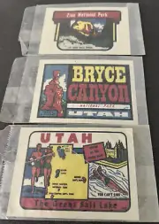Utah Water Decals Bryce Canyon, Zion And Utah State Vintage NEW