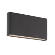 3A Lighting 10W LED Ultra Slim Outdoor Up/Down Wall Light - Black - Tri-Colour