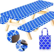 RNOONY 6Ft Waterproof Picnic Table Cover with Bench Covers & Carrying Bag