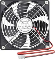 Ronyaoko 12cm Computer Case Fan,120mm Cooling Case Fan for Computer Cases Cooling,12V DC 2-Pin,Quiet Fan, with Metal Finger Guard Grill, Black 120mmx25mm Fan