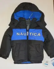NEW Nautica Baby Boy's Full Zip Hooded Jacket 24M Water Resistant Fleece Lining