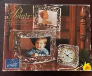 Cristal d' Arques Clear Glass Crystal Petals 2pc Set Picture Frame & Clock