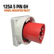 QIXING IP67 Panel Mounted Inlet - 125A 5 Pin QX1983