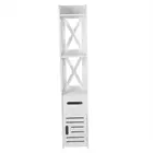 2X White Wooden Bathroom Cabinet Shelf Cupboard Bathroom Storage Rack SET