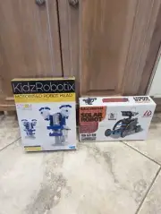 KidzRobotix Motorises Robot Head & Lucky Doug 12-In-1 Stem Solar Robot Kit - New