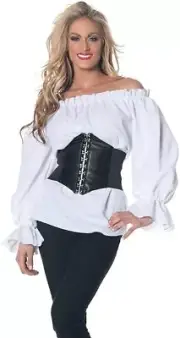 Underwraps Plus Size Women's Renaissance Long Sleeve Blouse Adult Costume