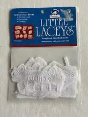 Vtg Quaker Lace Little Laceys 10 Motif Quilt Block Decoupage ABC School Days NOS