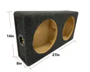 Car Audio Dual 12" Vented Subwoofer Stereo Sub Box Speaker, Reinforced