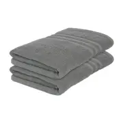 2x Grey 135cm x 70cm Cotton Bath Towels Large Soft Luxury Bathroom Sheets