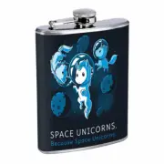Space Unicorns Em1 Flask 8oz Stainless Steel Hip Drinking Whiskey