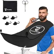 Striking Viking Beard Bib & Shaving Hair Catcher Apron for Shaving & Trimming - 4-Piece Grooming Kit with Scissors, Suction Cups, Storage Bag & Beard Shave Cape