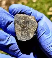Meteorite**NWA 13788, Lunar Melt Breccia*12.814 gram gorgeous endcut!! Rare!!!