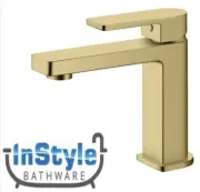 Brand New- Flores Range By Ikon- Small Basin Mixer Tap-BRUSHED GOLD