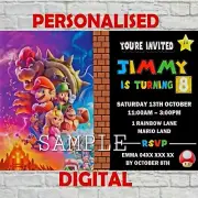 SUPER MARIO NINTENDO GAMING DIGITAL PRINTABLE BIRTHDAY PARTY INVITATION