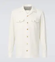 [Brunello Cucinelli] Brunello Cucinelli Wool and cashmere flannel overshirt UK 15,5 white