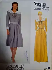 Dress Shawl Collar Bow 14 Vogue 2888 Sewing Pattern VTG Bellville Sassoon Button