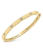Roberto Coin 18K Yellow Gold Love in Verona Diamond Flower Bangle, 0.15 ct. t. w.