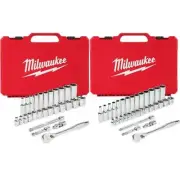 Milwaukee SAE/Metric Ratchet/Socket Set 3/8" Drive w/ Carrying Case (60-Piece)