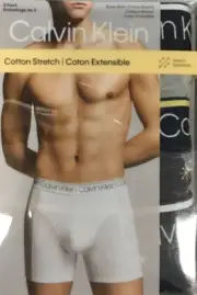 Calvin Klein Men's Cotton Stretch Boxer Brief Navy&Grey Size Medium