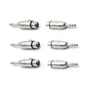 Metal XLR Female Adapter to 1/4" Stereo (6 Pack)