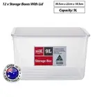 12 x 9L Plastic Storage Container Kitchen Fridge Pantry Organiser Tool Box Tubs